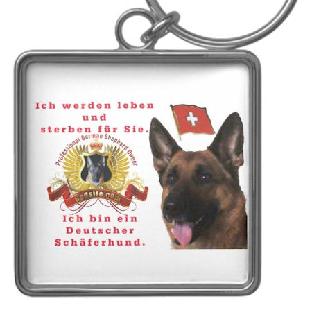 Deutscher Schaferhund Premium Silverfärgad  Schlosselanhanger