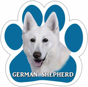 White German Shepherd Dog Car Magnet